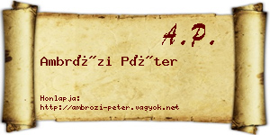 Ambrózi Péter névjegykártya