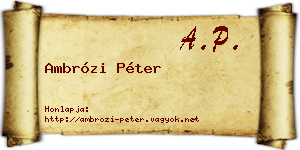 Ambrózi Péter névjegykártya